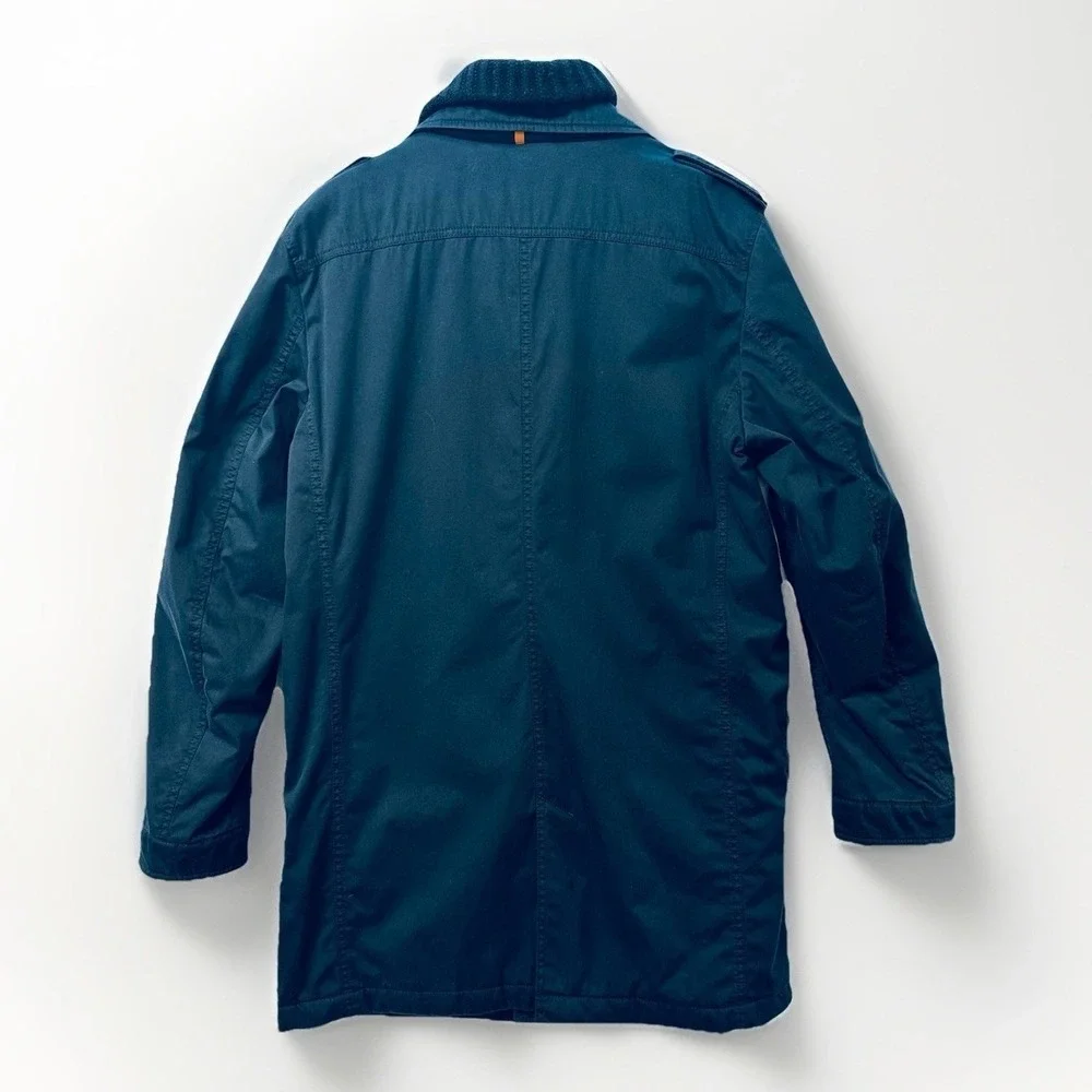 Hugo Boss Orange Field Jacket Mens 42R Black Insulated Pea Coat‎ Knit Mock Neck